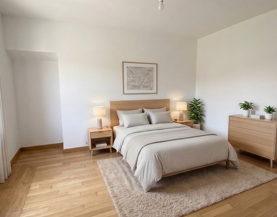 Chambre 1 du lot A — projection d'aménagement proposée