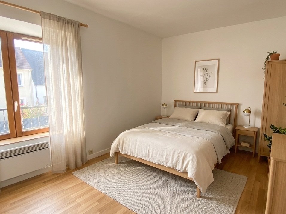 Chambre 2 du lot A — projection d'aménagement proposée