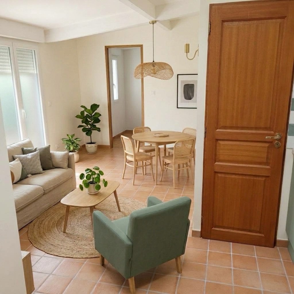 Séjour, lot 10 — projection d'aménagement proposée